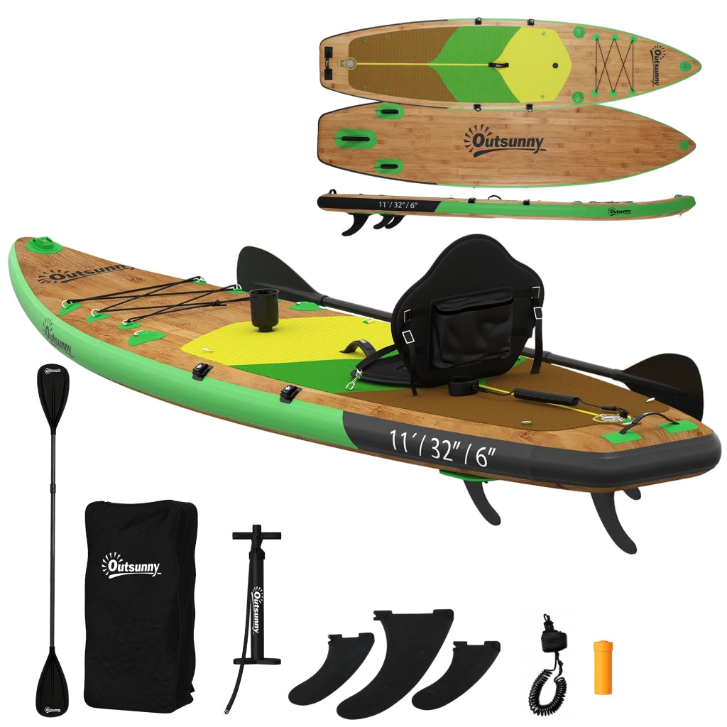Tavola Paddle Surf Inflabile SUP Extra Largo 335 cm con Sedia Remo Convertibile ¨C zephmum ¨C con Pinne Pompa e Zaino