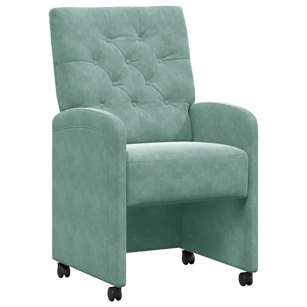 Sedie da Pranzo con Ruote 2 pcs verde mare 58 x 67 x 97 cm 42017874