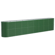 Fioriere | Cassetta per fiori | Letto Giardino Acciaio Verniciato a Polvere 332x40x68 cm Verde