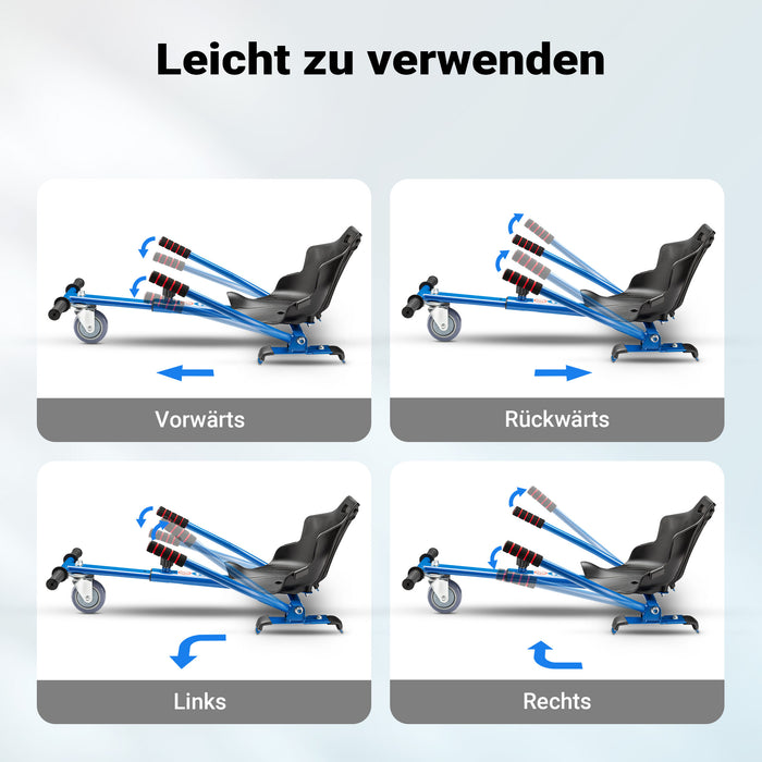 Sedile per hoverboard max 120 kg blu, ergonomico, regolabile, per scooter elettrico autobilanciato