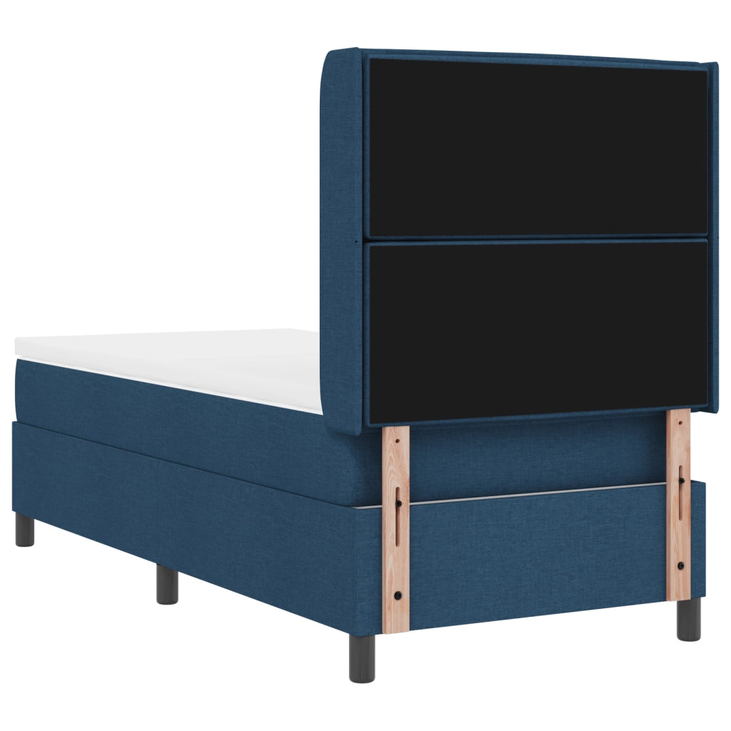 Letto con Molleggio e Materasso Blu 90x190 cm Tessuto