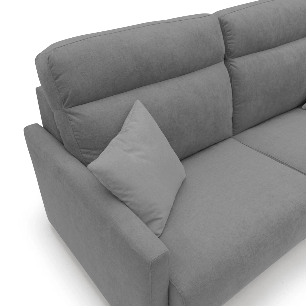 Margot Divano letto matrimoniale con schienale morbido alto in tessuto T02 176 cm (mat. 140x197) grigio