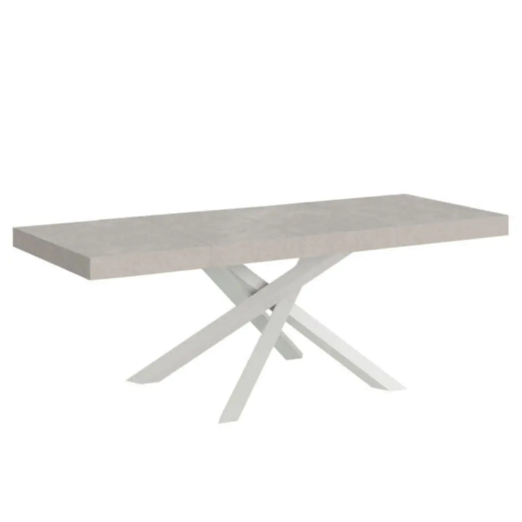 Tavolo allungabile 200/304x90 cm Volantis Premium cashmere gambe bianche