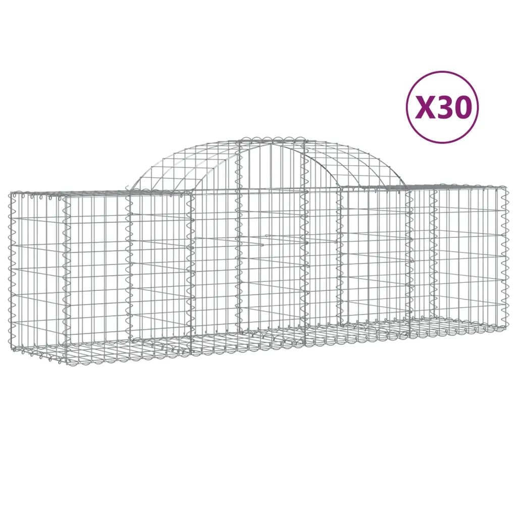 Cesti Gabbioni ad Arco 30 pz 200x50x60/80 cm Ferro Zincato 3146295