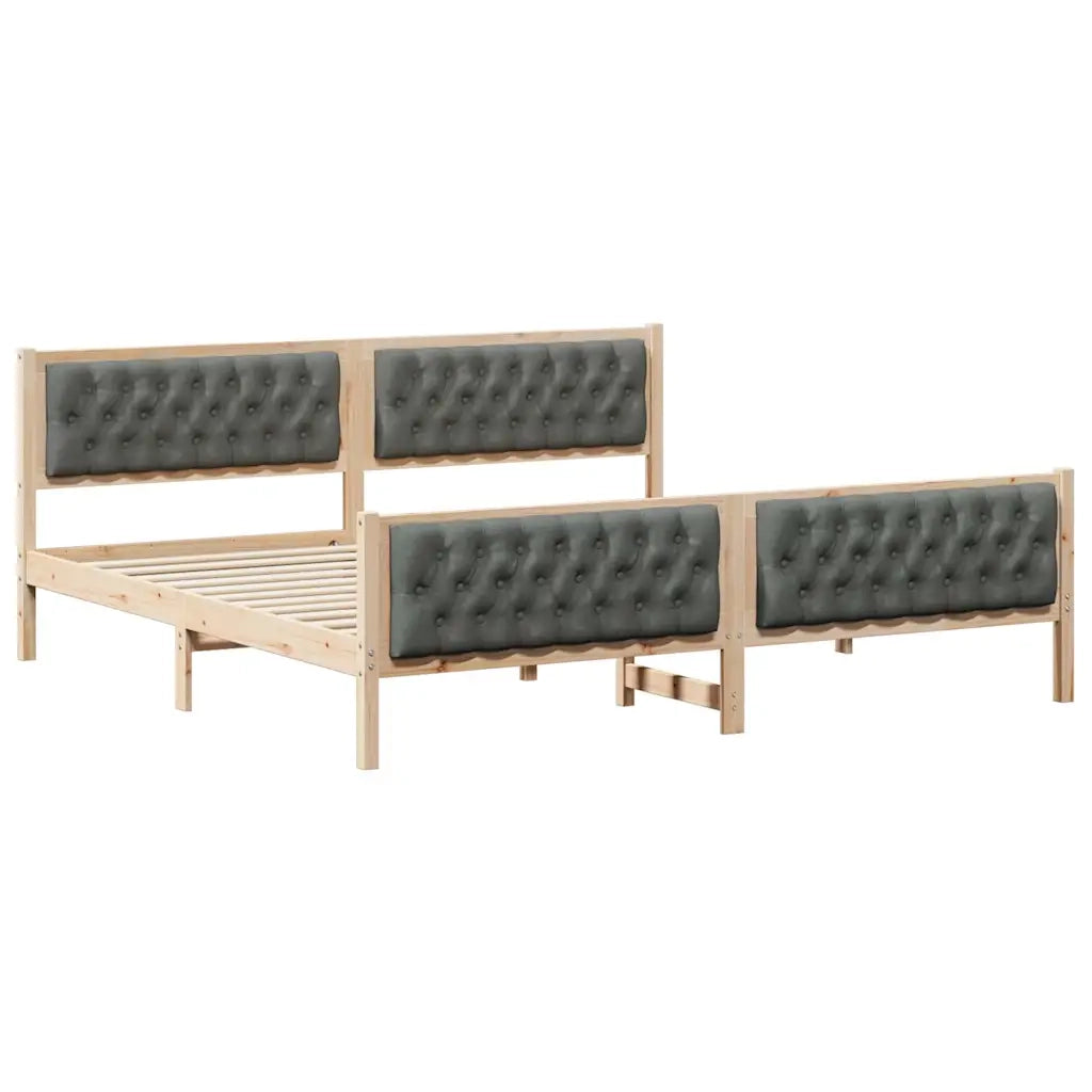 Struttura del letto Grigio scuro 200 x 200 cm Pino massello