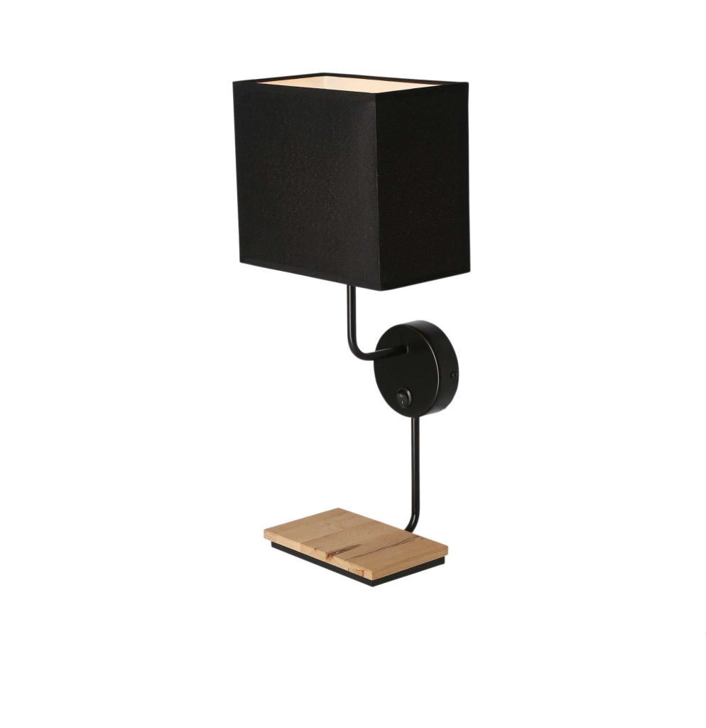 Applique da parete Keto 1xE14 nera legno Candellux