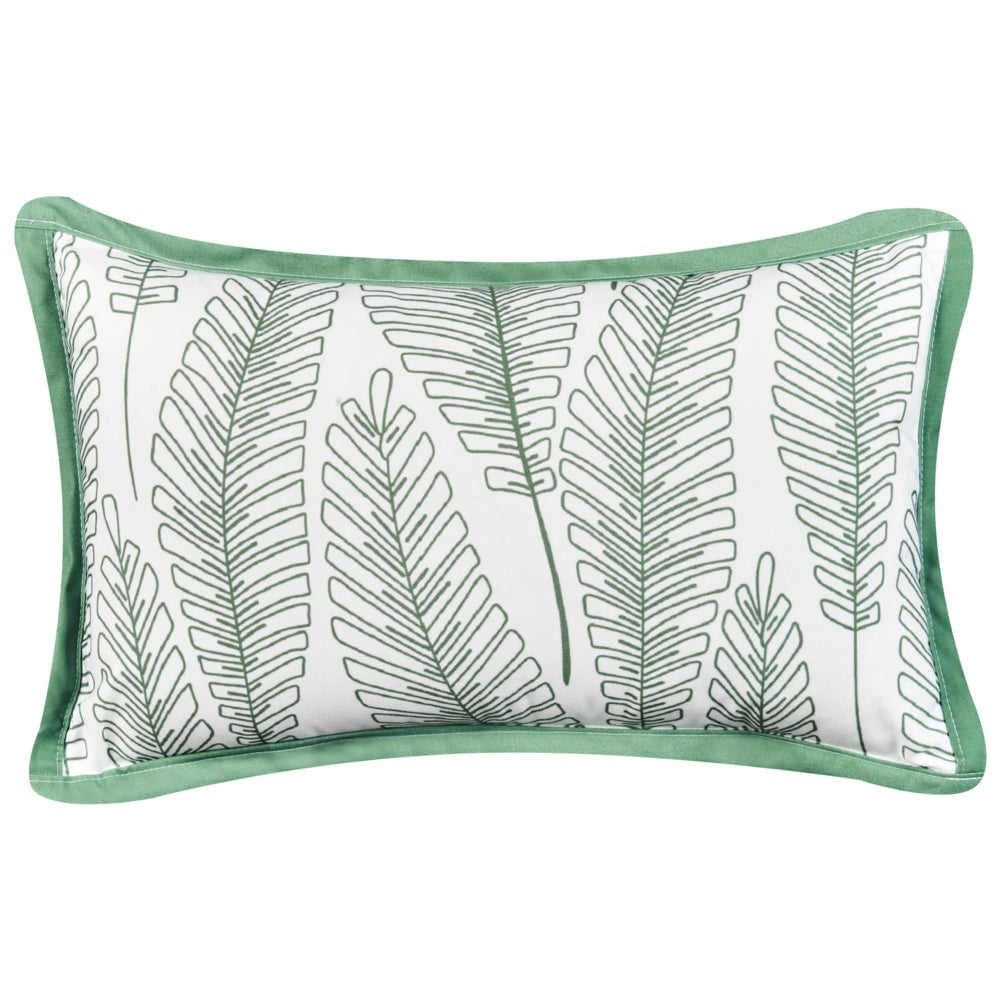 Set di 2 cuscini da esterno con motivo a foglie verde 30 x 50 cm Accessori da giardino