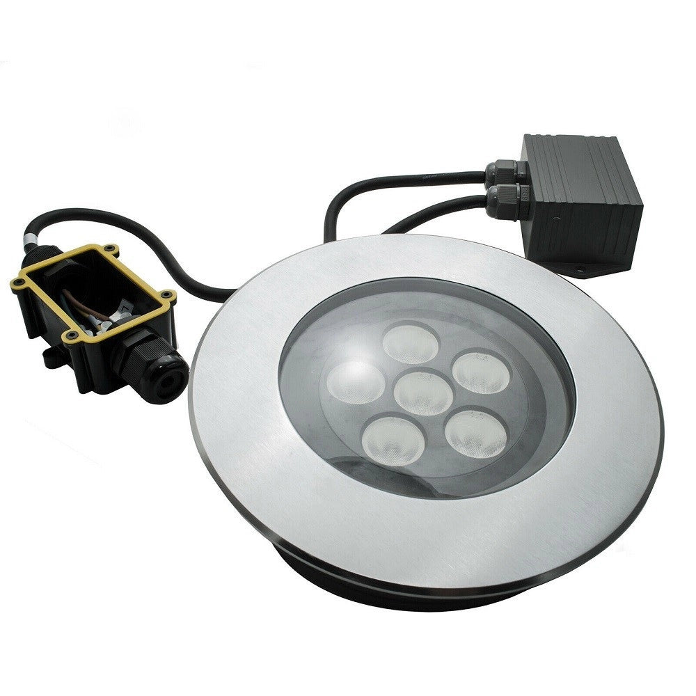 Trade Shop - Faretto Calpestabile Incasso Pavimento Led 11 W Ip67 3000k Segnapassi Foro 150mm -