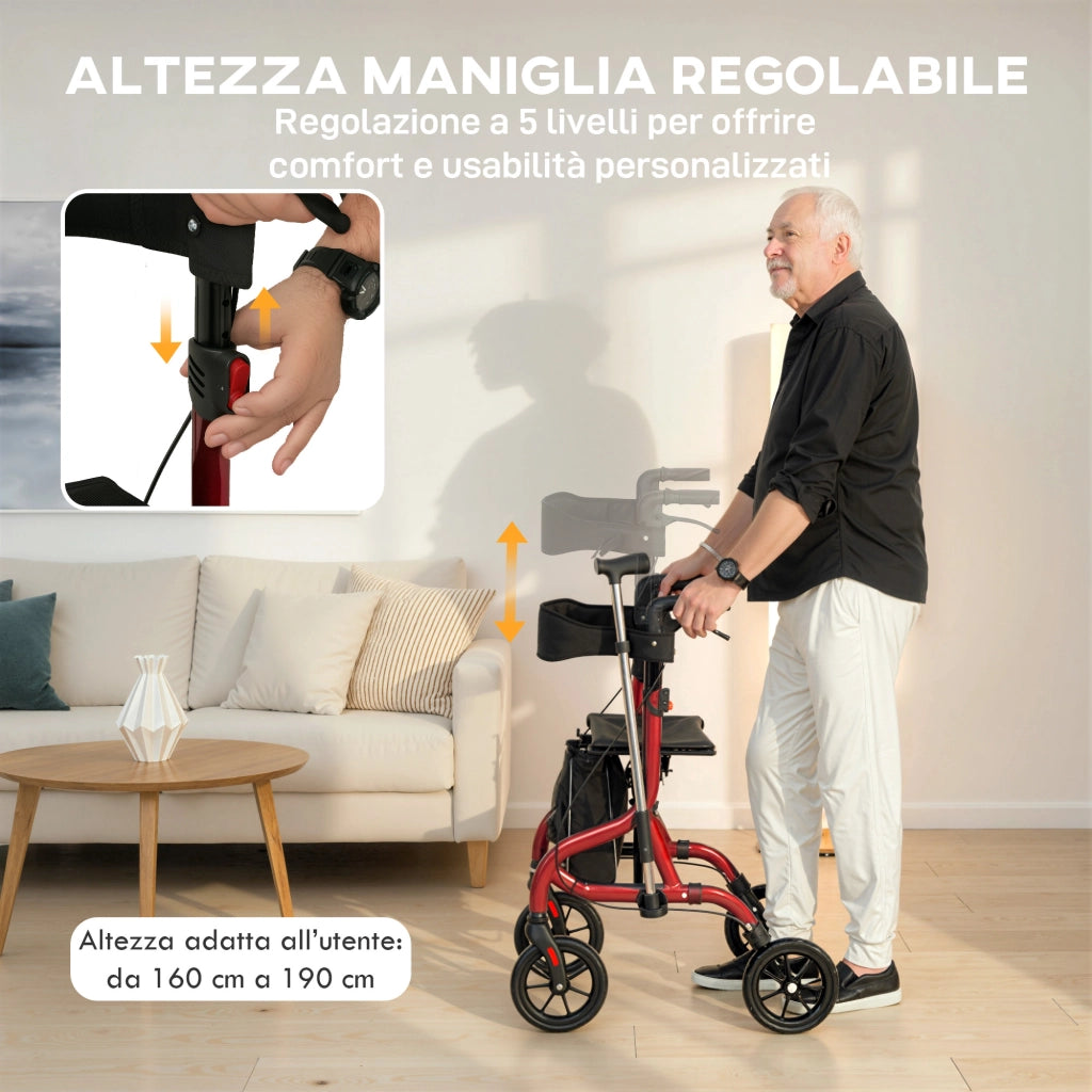 Sedia con Schienale e Seduta Pieghevole ¨C zephmum ¨C Altezza Regolabile, Rosso