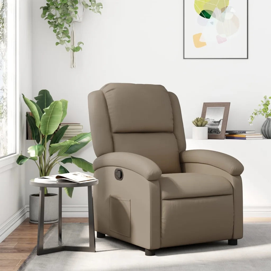 Divano Sedia-Poltrona Reclinabile Cappuccino in Similpelle 927966