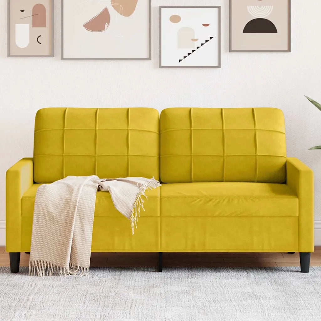 Divano | Divano da soggiorno | Sofa a 2 Posti giallo 140 cm in Velluto