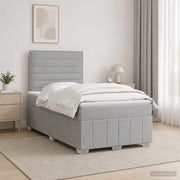Letto Box Spring LED con Materasso Grigio Chiaro 120 x 190 cm 3455549