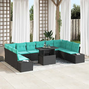 Set Divano da Giardino 11 pz Nero polyrattan 3357999