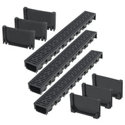 Set di tre canaline di drenaggio in plastica nera da 3 m 02_0002994
