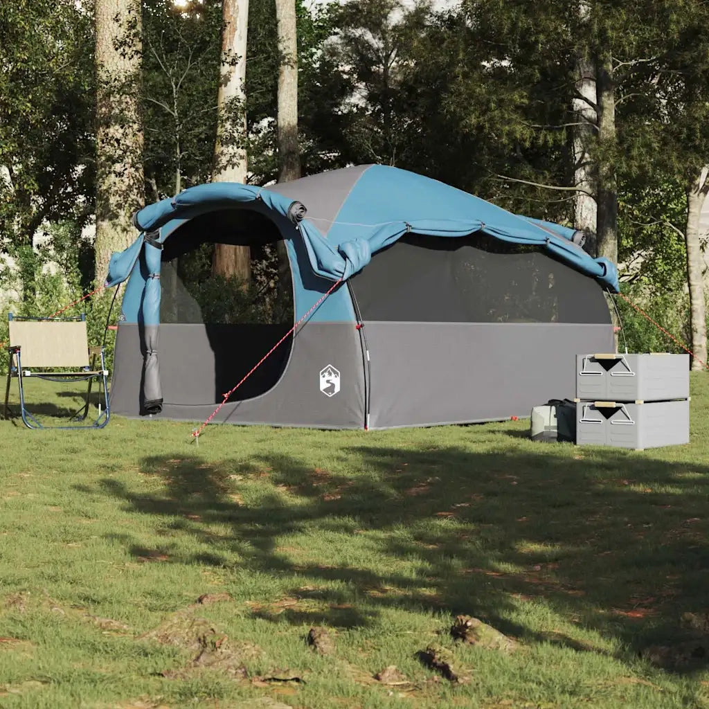 Tenda Familiare a Tunnel per 6 Persone-Tenda da campeggio Blu Impermeabile 537423