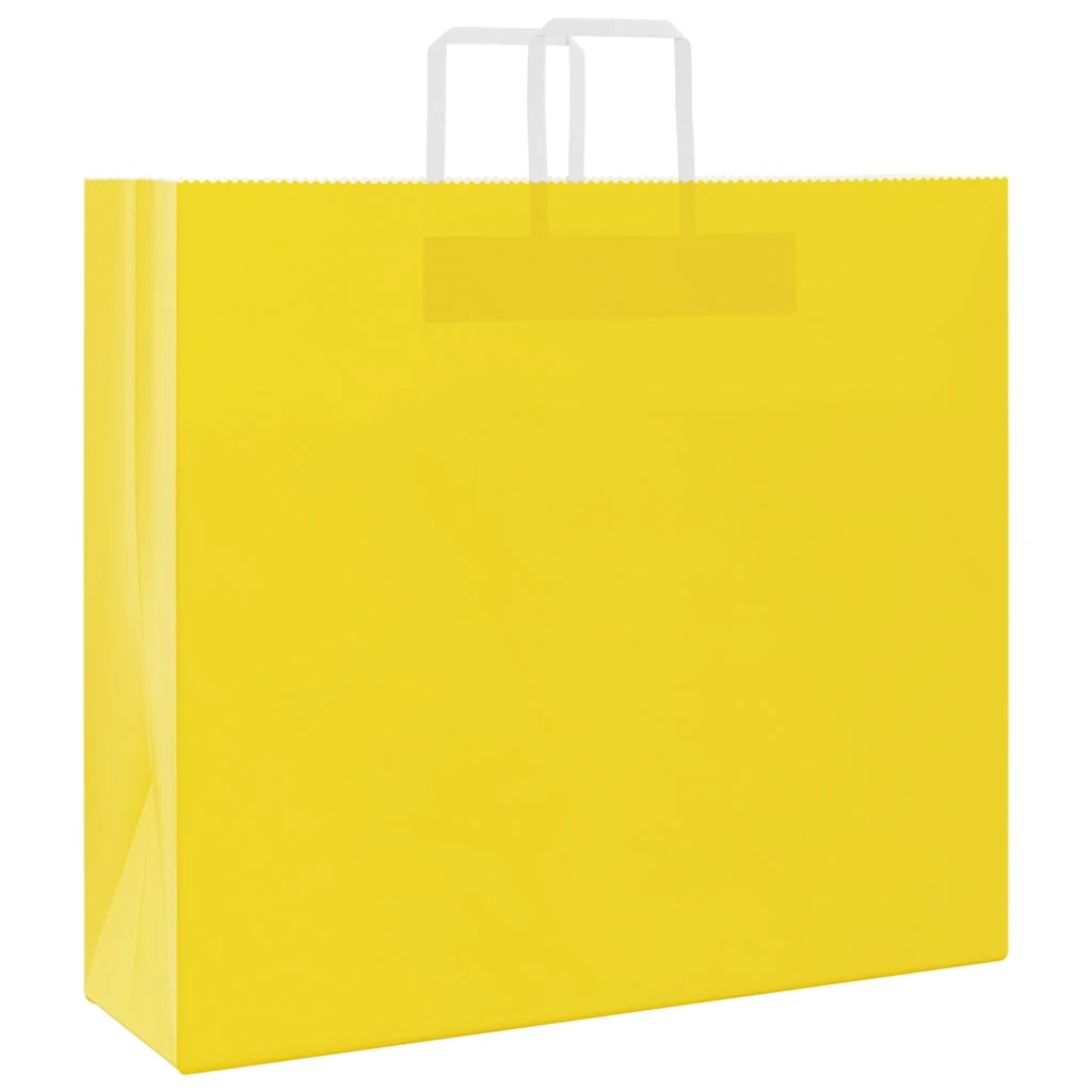 Sacchetti di Carta 250 pz con Manici Gialli 54x15x49 cm CFW8057075