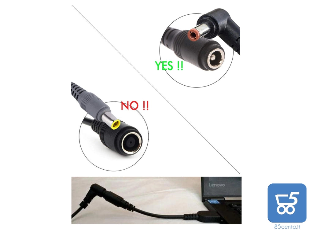 Cavo adattatore Femmina 5,5 mm maschio 10,5 mm per lenovo ThinkPad lunghezza 16 cm