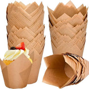 Set di 120 muffinetti in carta - Disegno di tulipano - Carta da forno di alta qualità - Smalto antiaderente - Resistente a elevate temperature