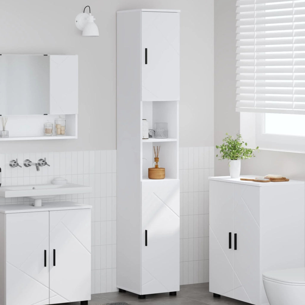 Mobile da Bagno con archiviazione Bianco 30 x 35 x 192 cm 883334