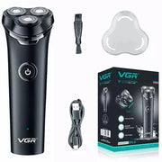 Trade Shop - Rasoio Elettrico Barba Trimmer Rotante Tripla Lama Impermeabile Carica Usb V-319 -