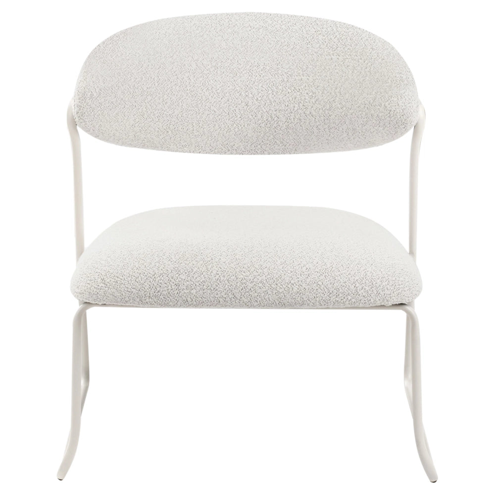 Set di 2 poltrone in tessuto bianco sporco con gambe in metallo senza braccioli Soggiorno moderno