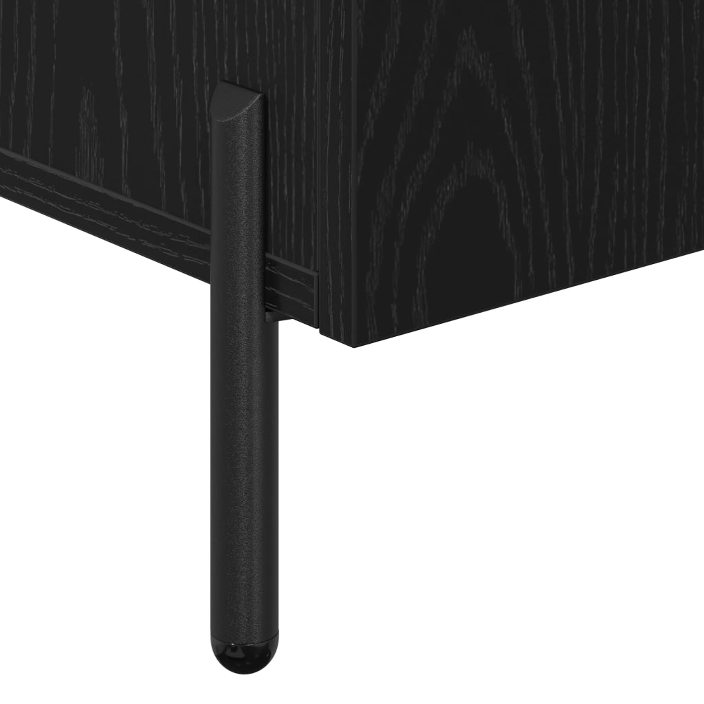 Credenza in Rovere Nero 90x34x80 cm in Legno Ingegnerizzato