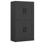 Credenza contenitore 60 x 30 x 110 cm con ripiani regolabili e meccanismo di sicurezza antiribaltamento design in legno ingegnerizzato nero 20_0017104