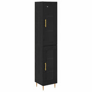 Credenza 2 pz | Madia | Buffet da pranzo | Armadio da pranzo Rovere Nero Vetro