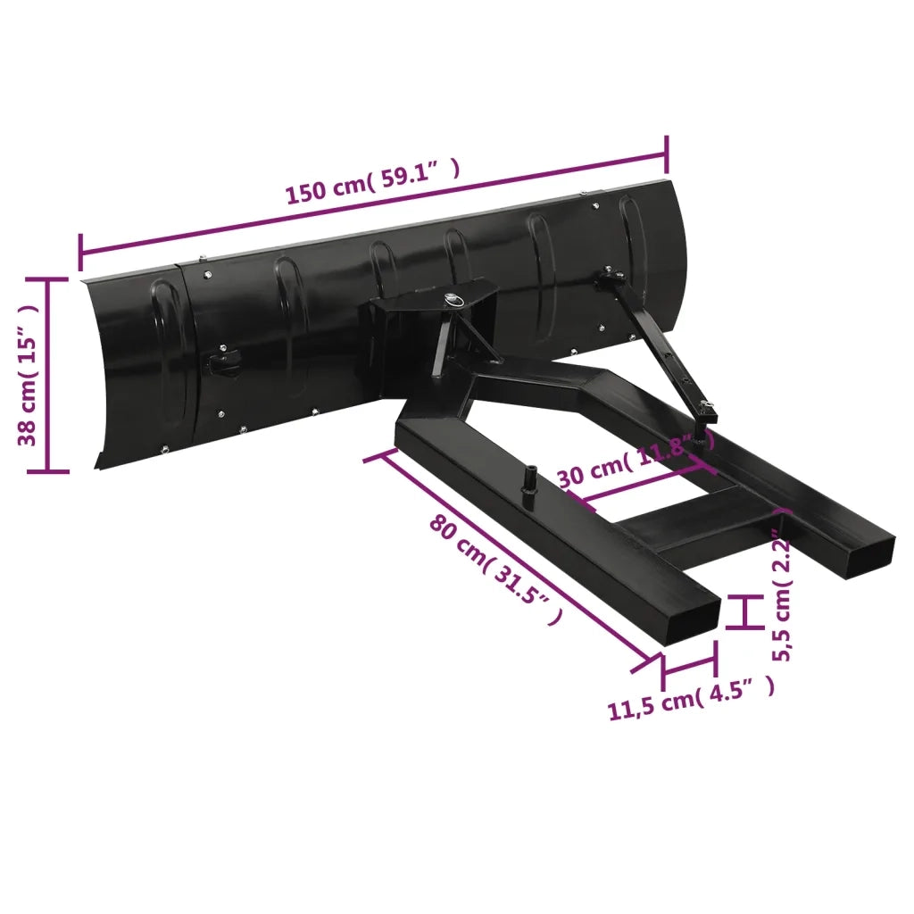 Spazzaneve per Muletto 150x38 cm Nero 153130