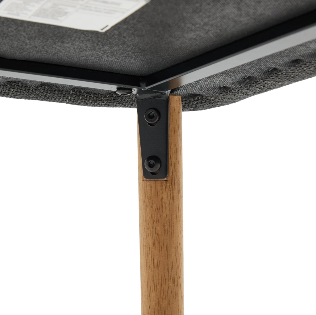Set di 2 sgabelli da bar con schienale alto; braccioli e seduta in lino nero; 58;5 x 55 x 104 cm