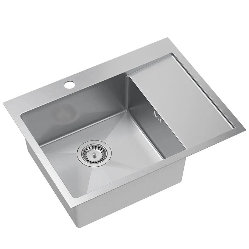 Lavello In Acciaio Russel 116 Brush Nickel Ventricolo sinistro
