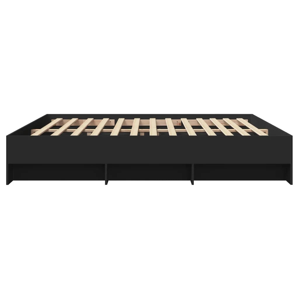 Giroletto senza Materasso Nero 180x200 cm in Legno Multistrato