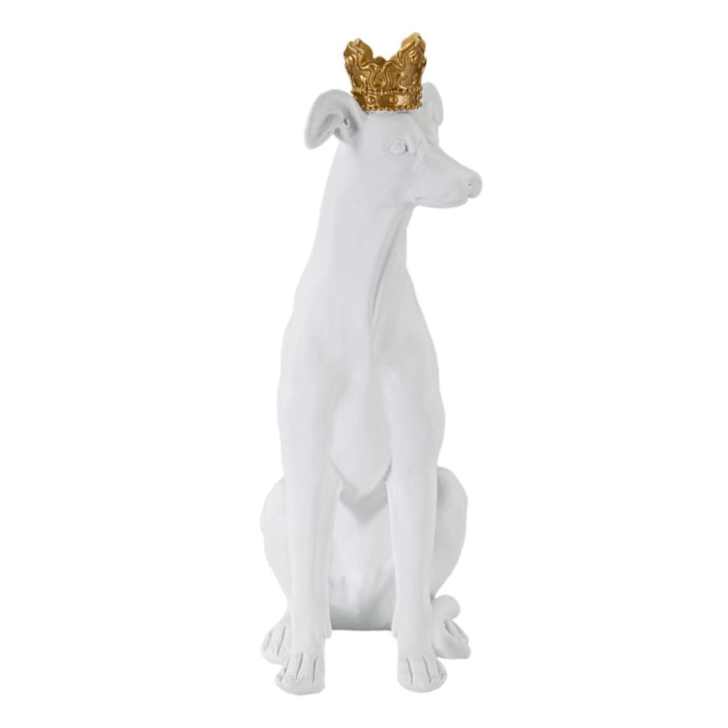 Scultura Cane 2, Bianco, Poliresina, 20x12,5x33 cm