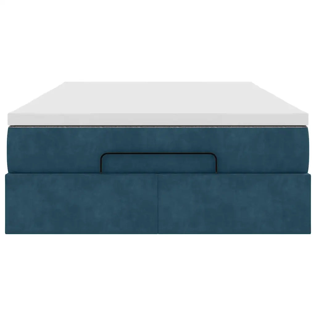 Pouf Letto con Materasso Blu Scuro 120x190 cm Velluto 3311175