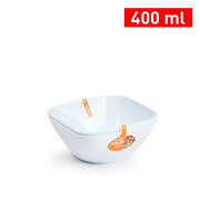 Trade Shop - Set 2 Pz Ciotola Ciotolina Piccola Quadrata Opale Bianca Da 400ml Tavola 1280501 -