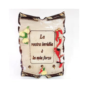 Trade Shop - Quadretto Con Ganci La Vostra Invidia Pulcinella Portafortuna Terracotta -