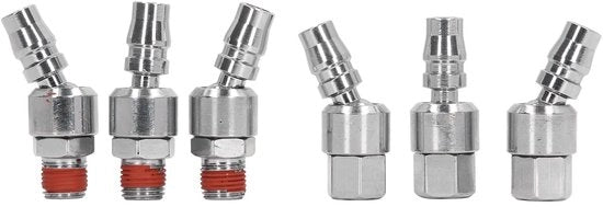Fitting rotante 6 pezzi - 1/4 pollici NPT - resistente allo shock - resistente alla corrosione - facile da utilizzare - valvola di sfogo dell'aria