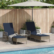 Lettino da sole 3 pcs Grigio e Blu Navy 200 x 55 x 92 cm 365438