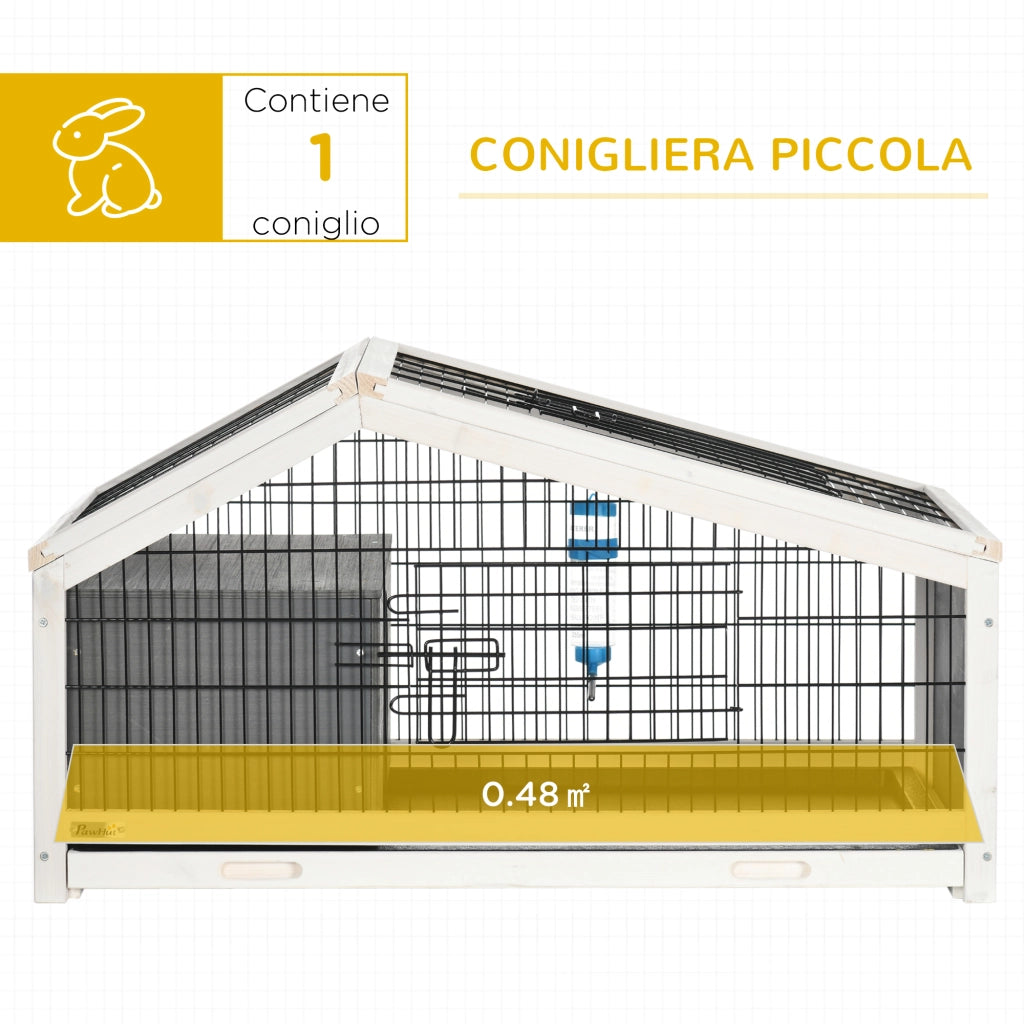 Casetta per Conigli in Legno con Area Aperta ¨C zephmum ¨C Grigio Scuro 90x53x50cm