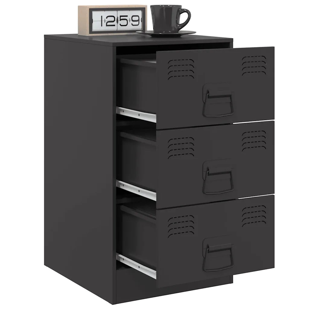 Comodini 2 pz Neri 34,5x39x62 cm in Acciaio 841776