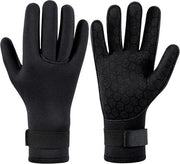 Manopole in neoprene 3mm a 5 dita per giacca da subacqueo, guanti da surf anti-slip flessibili, polsieri regolabili per immersioni, snorkeling, surf, canoa, kayak, nuoto - L(Giacchi per manopole di 3,3-3,5 in)