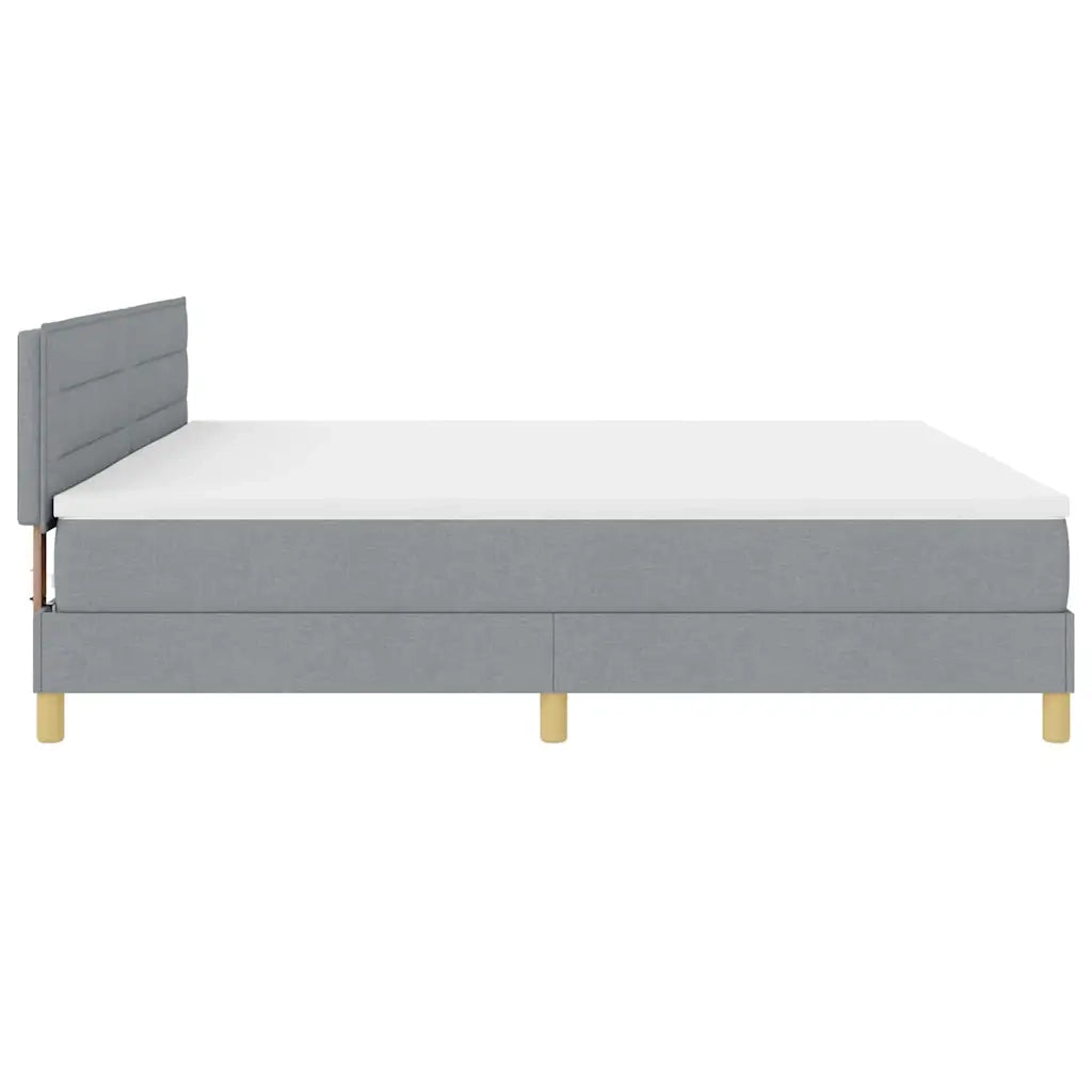 Letto a Sorgente LED Grigio chiaro 200 x 200 cm Tessuto 3342387