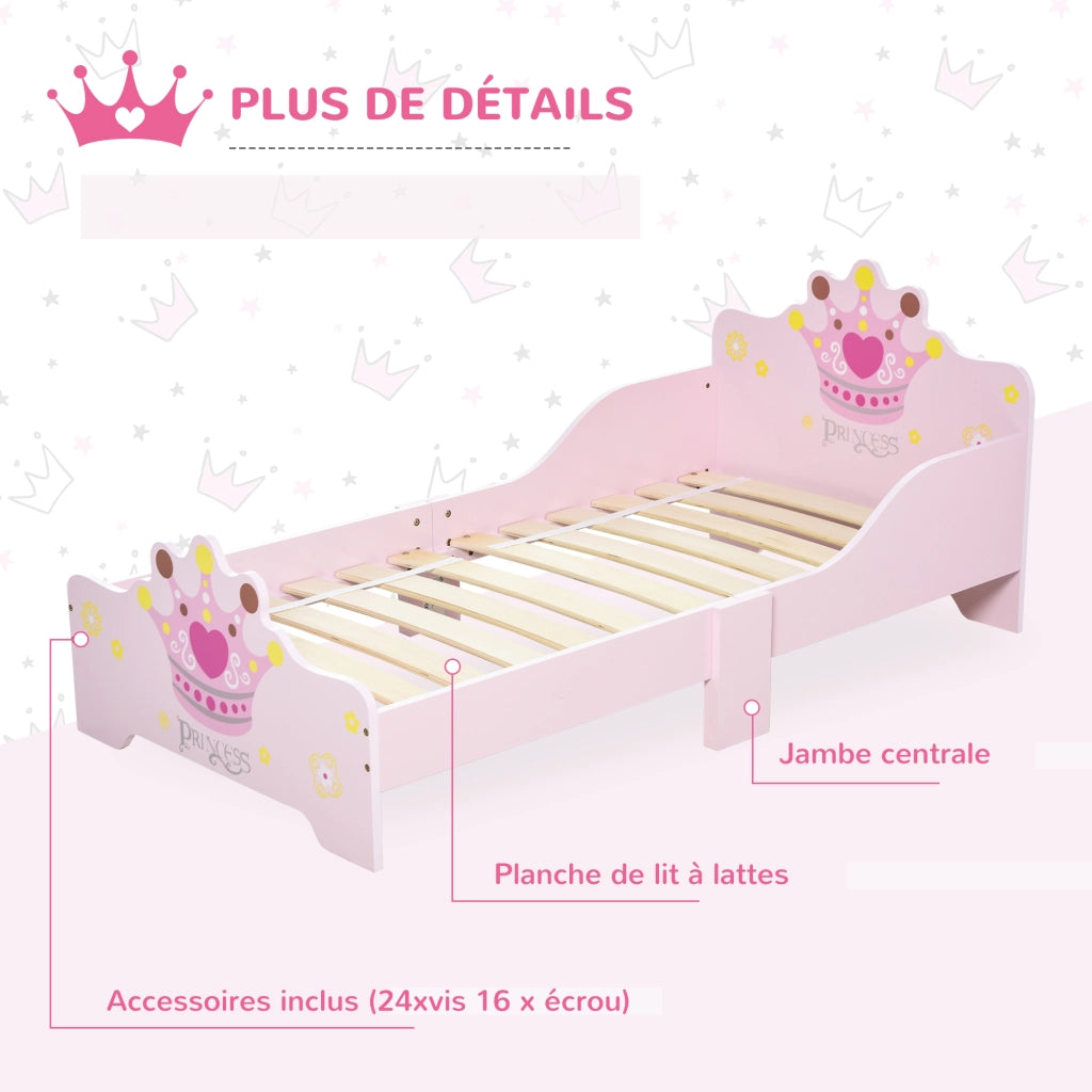 Letto singolo con contenitore ¨C zephmum ¨C rosa 140x70x30 cm