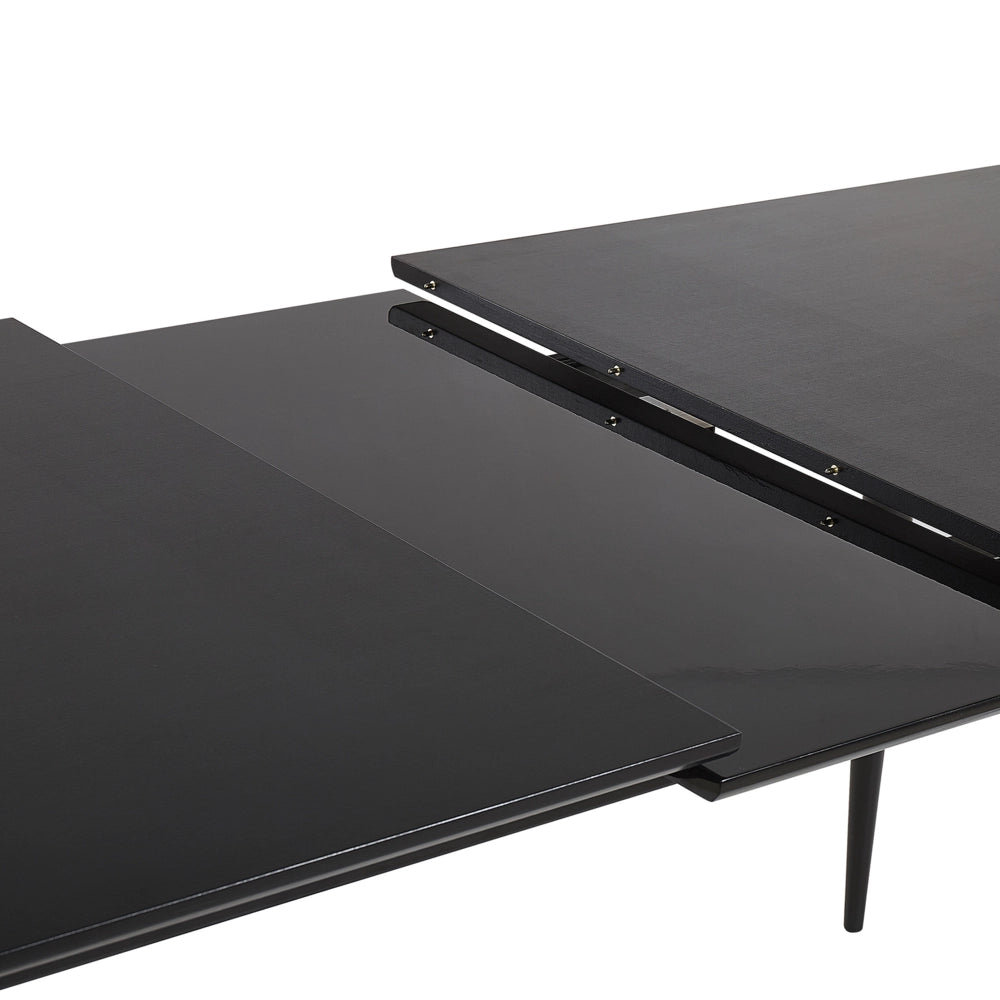 Tavolo da pranzo con gambe in metallo MDF Nero allungabile 160/200 x 90 cm per 6 persone Design minimalista