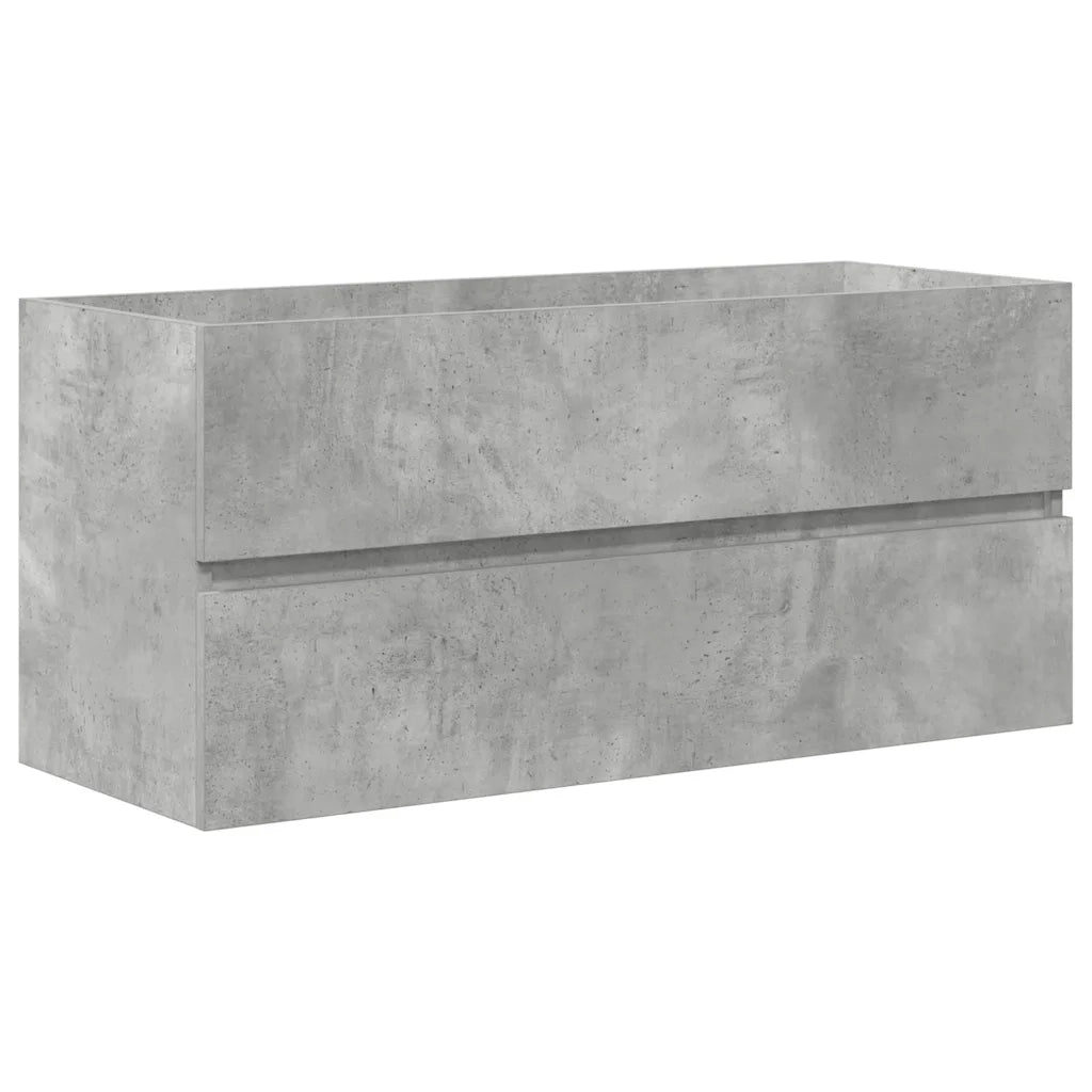 Set Mobili da Bagno 2 pz Grigio Cemento in Legno Multistrato