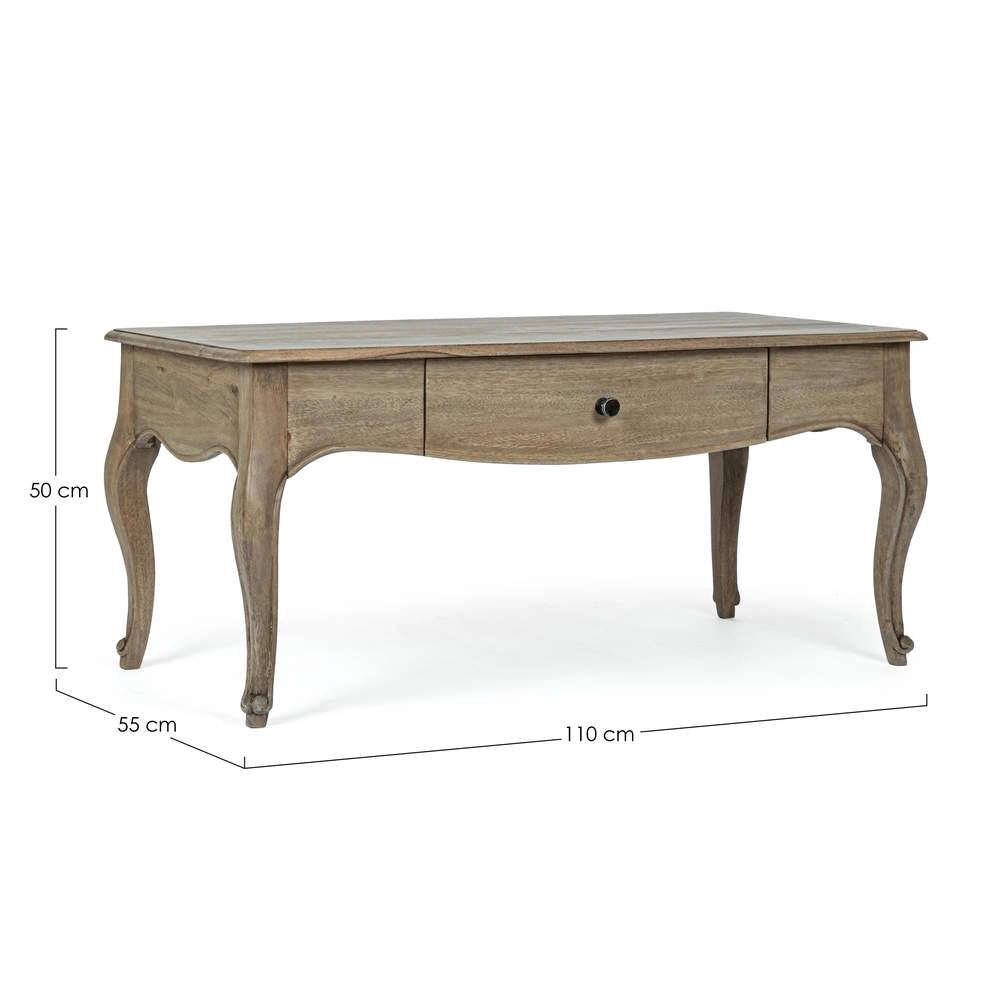Tavolino in Legno Antico Vintage con Cassetto Domitelle Bizzotto
