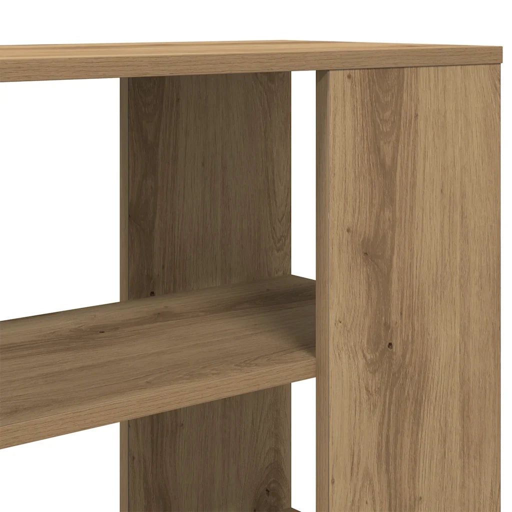 Elegante mobiletto laterale con 2 ripiani pratico contenitore per soggiorno 60 x 30 x 50 cm finitura rovere ingegnerizzato realizzato artigianalmente 02_0050891