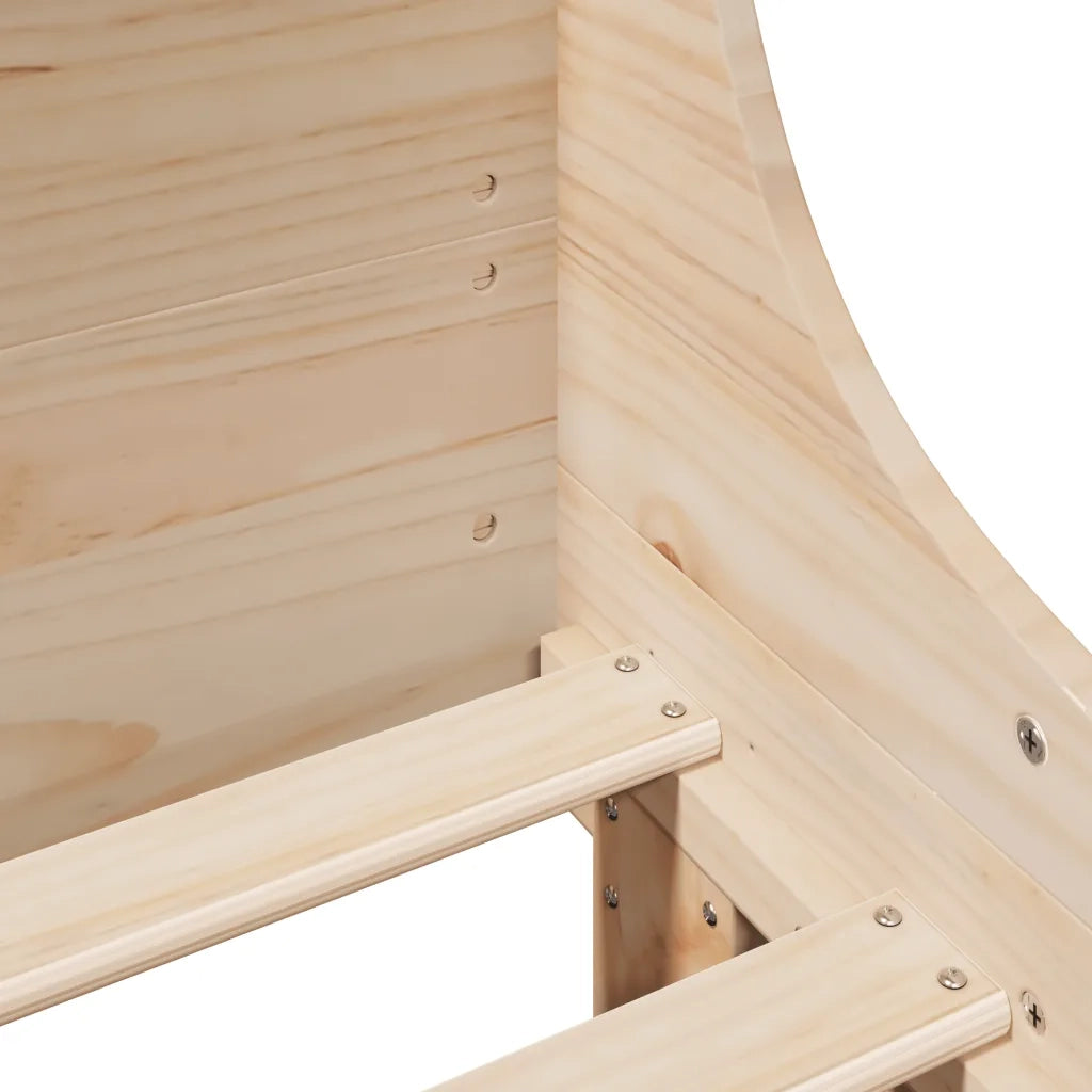 Letto matrimoniale | Letto per adulti | Letto senza Materasso 120x200 cm in Legno Massello di Pino