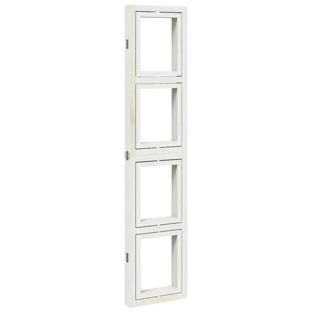 Divisorio Ambienti | Divider per stanze | Paravento 4Pannelli Bianco Legno Massello di Paulownia