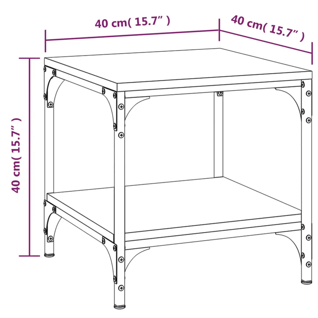 Tavolino Nero 40x40x40 cm in Legno Multistrato 819377